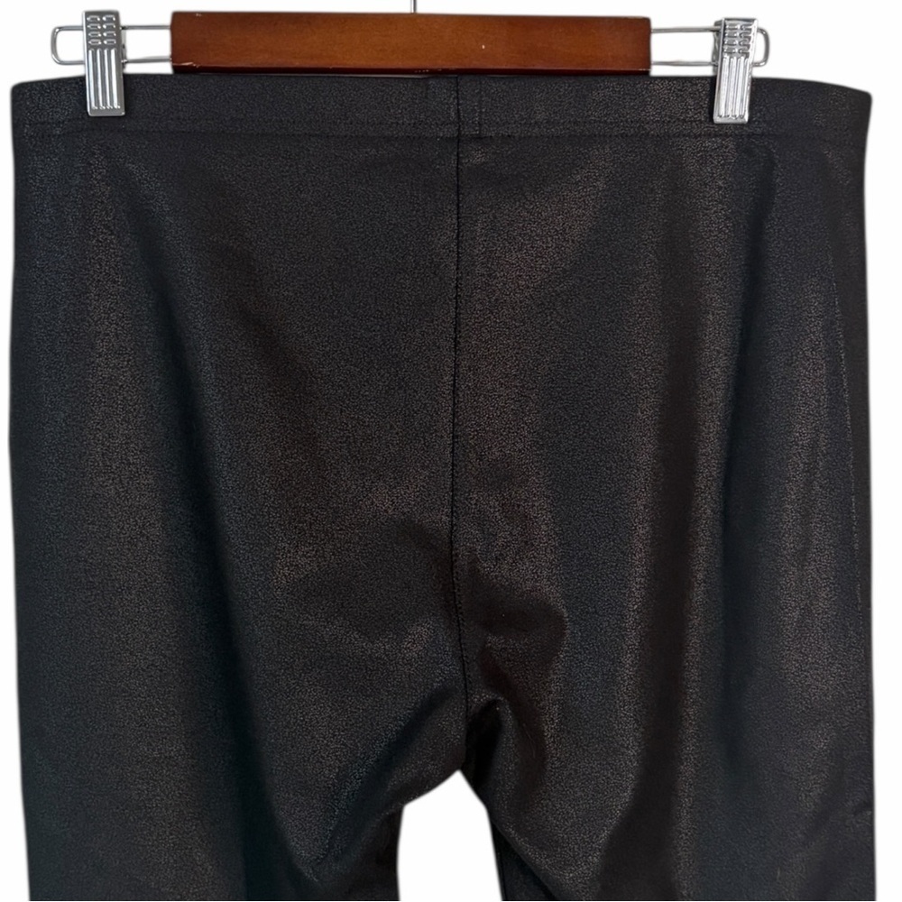 Iris Setlakwe Pull On High Rise Stretch Pants Black Shimmer Size 10 - Picture 4 of 6